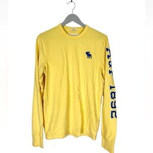 Vintage Abercrombie & Fitch Shirt Mens L Yellow‎ Muscle Pullover Long Sleeve Tee